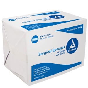 GAUZE 4X4 8PLY NS 200EA/PK 20PK/CS DYNAREX